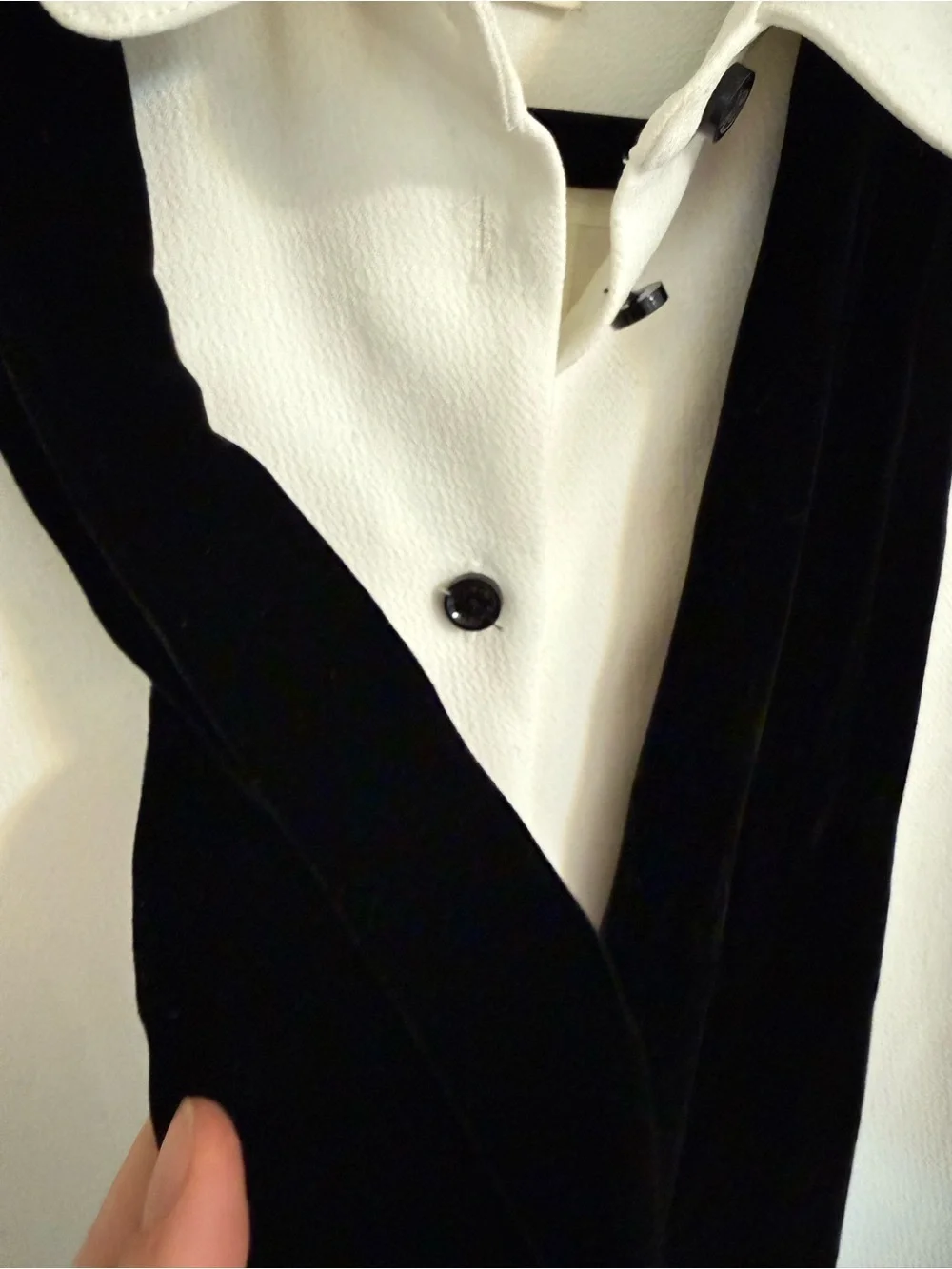 kate spade shirtdress with black velvet removable bow tie
